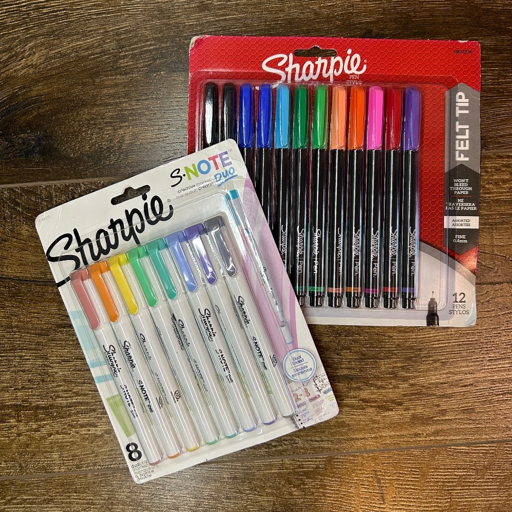 Art set Sharpie 12 pen styles + 8 dual tip